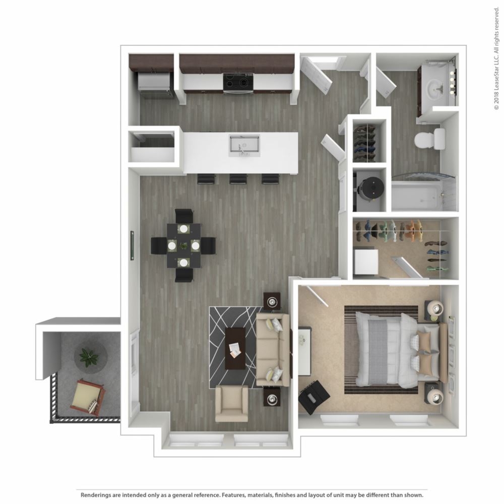 Central B 1 Bedroom Floor Plan | Union Green