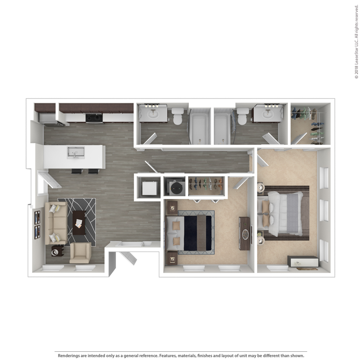 Potomac 2 Bedroom Floor Plan | Union Green